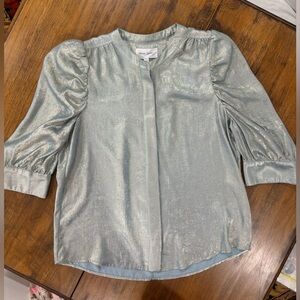 Metallic baby blue Women's Top